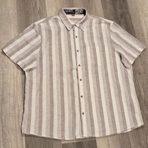 Tailor Vintage Stripe Puretec Cool Cotton/Linen Blend Shirt XL